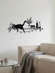 1 件黑色金属墙饰，带悬挂花盆设计 - 现代简约墙面装饰，适合客厅、露台、花园 - 黑色 - 查看 9