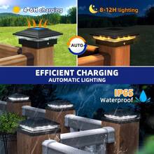4/6pcs Solar Post Lights, Solar Outdoor Lights, Outdoor LED Solar Post Lamps, Post Cap Lights IP65 Waterproof, Outdoor Lights For 4x4 5x5 6x6 Wood/Vinyl Posts, Fence, Deck, Patio, Yard, Garden Decor, Porch Patio Stair, Decoration Street Light, Path