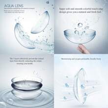 1 Pair Colored Contact Lenses For Eyes, Cute Blue Lenses, Cosmetic Makeup, Soft Green And Gray Beauty Contact Lenses, Annual Disposable Contact Lenses, 14.2mm