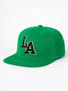 1顶绣有“LA”字样的平沿帽，可调节户外防晒休闲帽，适合春秋季旅行和海滩，时尚Y2K风格，适合年轻男士、夏季、假期和节日佩戴。 - 平簷棒球帽 - 查看 4