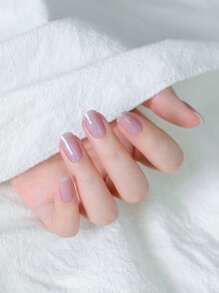 20 pièces Autocollants de vernis à ongles partiellement durcis, décalcomanies de gel transparent mauve clair, manucure de gel UV, facile à installer et à retirer, longue durée