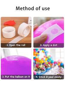100pcs/Roll Double-Sided Transparent Balloon Glue Dots For Wedding & Birthday Decoration, - Multicolor - View 3