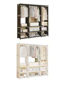 1pc Portable Wardrobe Closet, Multi-Functional Fashion Closet Organizer With Dustproof Function, Freestanding Display, Floor-Standing Assembly Storage Rack, Bedroom/Living Room Home, Holiday Gift, Christmas Gift, Children Gift