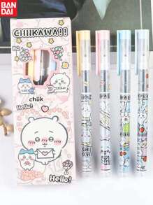 1pc/4pcs Bandai, Stationery, Cute Gel Pen Set, Gel Ink Ballpoint Pen, Creative Cartoon Neutral Pen, 0.5mm Fine Black Ink, Student Signature Pen, Multi-Color Signature Pen, Plastic Materials, Ergonomic Design, Various Cute Design Stationery Supplies, Suitable For School And Office Supplies Gifts, The Perfect Party Gift Birthday Surprise Gift, Is An Ideal Choice For Christmas, Halloween, Thanksgiving Gifts., School Supplies, Back To School