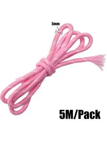 5M 5mm Corda Trançada Multiúso - Corda Colorida de Poliéster para Cordões Externos, Fazer Pulseiras, Chaveiros, Coleiras de Cachorro