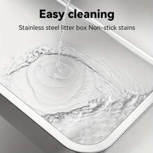 Stainless Steel Cat Litter Box, 6" Deep Stainless Steel Extra Large Cat Litter Box, XL Metal Litter Box For Big Cats, Easy To Clean, Large Cat Litter Box, 6" High Side Cat Litter Box