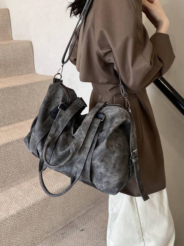 Bolso bandolera de alta capacidad de moda, versátil bolso de mano suave para mujer, bolso mensajero retro para ir al trabajo, bolso de viaje para viajes cortos