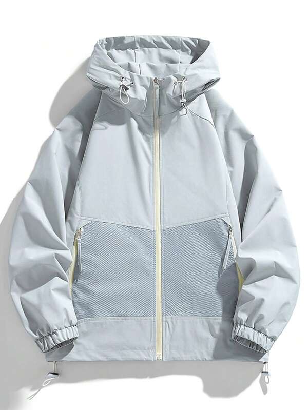Men's Summer New Hooded With Drawstring, Suitable For Outdoor Casual Sports, Solid Color Versatile, Casual Holiday Outfit For Men