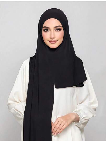 1pc Instant Jersey Hijab Made By Soft, Breathable, And Anti-Pilling Fabric. Tie-On Hijab. Suitable For Year-Round Use And Daily Wear By Muslims.