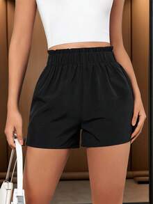 Tween Girls Elastic Waist Loose Casual Shorts, Summer (YY591) - Black - View 6