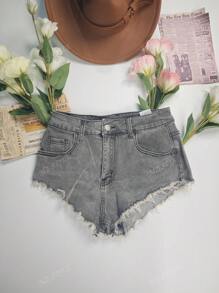 Short elástico de mezclilla con estilo retro y sexy para mujer, estilo streetwear, apto para primavera/verano, vacaciones en la playa