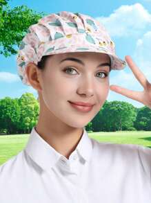 1pc Floral Printed Polyester Hair Band, Soft, Sweat-Absorbent, Dustproof, Adjustable, Breathable, , Washable, Oil-Resistant, Non-Pilling, Well-Crafted, Suitable For Restaurant, Kitchen, Workshop, Travel, Fashion, Work