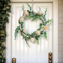 1 Piece Halloween Decor-Champagne Wreath, Holiday Hanging Decor, Personalized Style, Decor, Hanging, For Halloween Party, Holiday Items, Indoor & Outdoor Home, Tree & Garden Decor, Room Decor, Holiday Decor, Gift For Friends