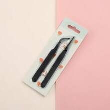 1 set di pinzette in acciaio inossidabile a colori macaron, dritte e piegate, per fai da te, scrapbooking e applicazione di ciglie