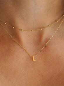 1pc American-European Style Stainless Steel Collarbone Chain Personalized Initial Name Letter Pendants Necklace For Women