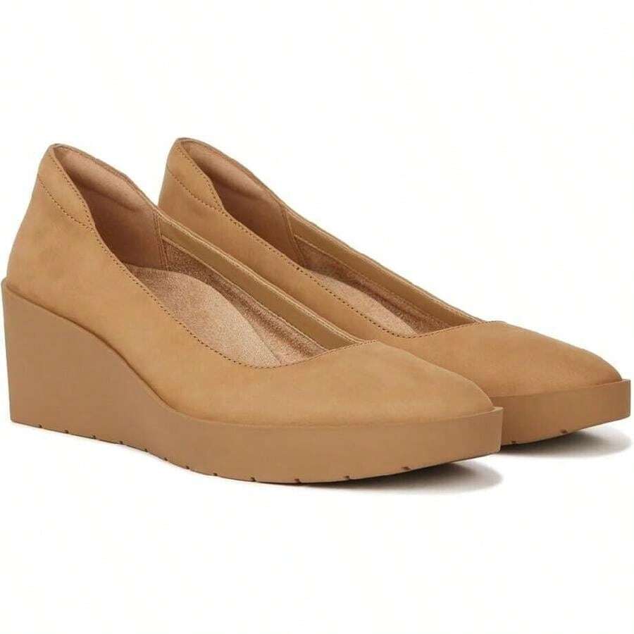 Vionic Sereno Pump Womens 6.5 Brown Nubuck Round Toe Platform Wedge Heel KHD1468 - 棕色 - 查看 1