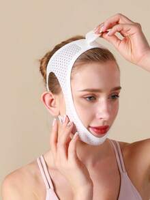 VBOSI 1 件可调节 V 型瘦脸带防打鼾胶带 - 透气压缩下巴提升带，男女适用