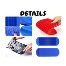 1pc/2pcs 160-Cavity 1*1cm Mini Square Silicone Ice Cube Trays, Reusable Flexible Ice Cube Molds, Unbreakable Ice Cube Making Tools For Whiskey, Milk, Juice, Chocolate And Other Beverages