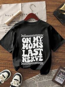 Tween Boy Halloween Skeleton Printed Round Neck Short Sleeve T-Shirt, Summer - Black - View 5