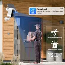 1PC Solar-Powered Outdoor Wireless Security Camera, 5G WiFi, 2K High-Definition Intelligent Surveillance Camera, Night Vision Function, Spotlight And Alarm, Two-Way Audio, Home Security Camera, 210-Day Battery Life, Waterproof And Dustproof, Remote Monitoring Camera, Smart Home Security Camera, Supports Cloud Storage And TF Card (Needs To Be Purchased), Protecting Your Home