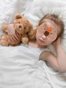 1pc Girls' Polyester Capybara Shaped Eye Mask, Soft Material, Suitable For Resting And Sleep, Blackout Design