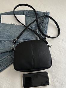 حقيبة هاتف كاجوال بلون واحد للنساء، حقيبة كتف على شكل صدفة كلاسيكية، حقيبة سفر صغيرة