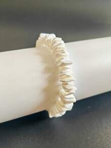 1pc Natural Beach Broken Shell Asymmetrical Bracelet, Essential For Women On Vacation