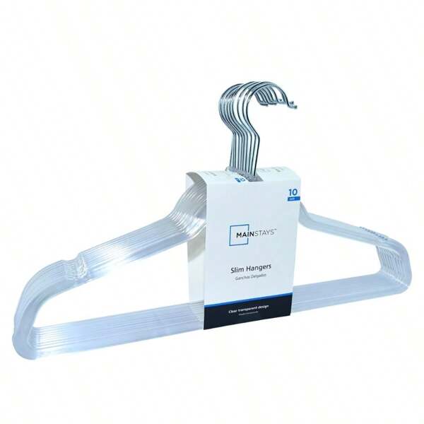 Plastic Hangers, Space Saving Slim Swivel Hangers, Pack Of 10, Clear