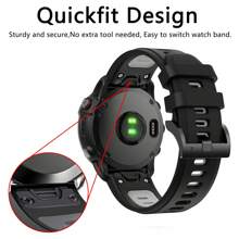 26mm Watch Band Compatible With Garmin Fenix 7X/ Fenix 6X/ Fenix 5X/ Fenix 8 51mm/ Tactix Delta,Soft Silicone Replacement Quickfit Bands For Fenix 3/3 HR,Fenix 5X Plus/6X Pro/Descent MK1/Enduro