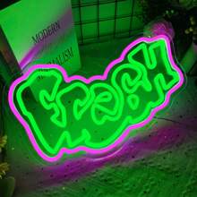 FRISCH 90er Jahre Retro LED Neonschild, USB betrieben, Wandmontage, Beleuchtung für Familien, Schlafzimmer, Wohnzimmer, Partyraum Dekoration