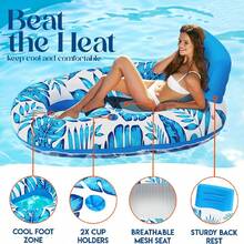 Adult Inflatable Pool Float - Swimming Pool Floating Lounger Raft Float Chair Water Floating Toy, Suitable For Swimming Pool, Lake, With Cup Holder, Beach Pool Party Adult Toy