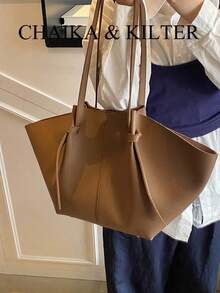 Set de 2 bolsos de hombro de PU de unicolor para mujeres, de gran capacidad y diseño casual con doble asa y cierre a presión, adecuado para viajes, compras, citas, regalo para damas, apto para adolescentes, estudiantes universitarias, principiantes y mujeres de oficina, ideal para oficina, universidad, trabajo, negocios, traslados, exteriores, viajes, excursiones