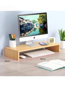 1 Stück Computermonitor Ständer, Desktop Computer Erhöhung, Monitor Basis & Laptop Ständer, erhältlich in zwei Farben: Weiß/Naturholzfarbe. Es ist eine Schubladenart Desktop Aufbewahrungsbox, ein Muss für Büros und Studentenwohnheime, die als Schreibtisch Aufbewahrung und Präsentationsregal dient. Ideal für Schreibtische in Studentenwohnheimen, Bürotische und Arbeitsplätze von Studenten, um Gegenstände zu organisieren und den Raum aufzuwerten. - Verschiedenfarbig - Übersicht 4