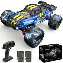 4DRC H3 Coche RC 1:16 a 70KM/H o 50KM/H 4x4 con luces LED Control Remoto, Coche teledirigido Monster Truck Drift de Alta Velocidad para Niños|H5 Coche RC de Alta Velocidad Profesional 4x4 control remoto todoterreno para adultos con neumáticos grandes, juguete para niños, regalo de Navidad con caja