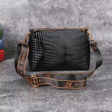 1 pezzo Borsa a tracolla tote da donna con stampa coccodrillo
