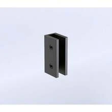 90cm Frameless Shower Screen With Black Brackets & Stainless Steel Hinges, Round Knob Handle - Wall To Wall Installation