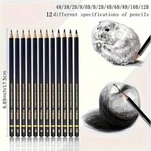 Zestaw 56 ołówków do szkicowania i rysowania, profesjonalne artykuły dla artystów z ołówkami, gumkami, temperówką i ołówkami grafitowymi, idealne do malowania, szkicowania i cieniowania