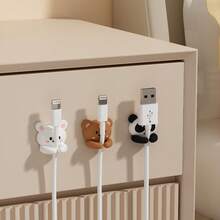 2/3pcs Cute Desktop Cable Organizer, Self-Adhesive Wire Clips, No Drill Cable Clips, Space Saving, For Power Cords, Headphones, Charging Cables, Suitable For Desk, Nightstand, Wall, Car, Dorm, Office - Multicolor - View 6