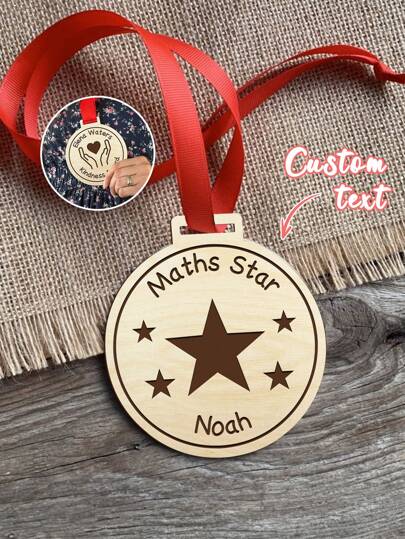 Personalised Wooden Medals For Sports, Achievements, Bulk Wooden Medals, Football Medals, Kids Medals, Back To School. Personalised Engraved Wooden Medal Children Well Done Medal, Customize Graduation Season MEDALS As Gifts For Teachers,Graphic Print