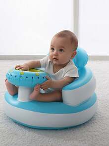 1 st multifunktionell uppblåsbar babystol och badpall, UFO uppblåsbar skolstol babystol för spädbarn 3 månader och uppåt sommaruppblåsbar babystol babyshowerstol golvsits, ryggstödssoffa för spädbarn