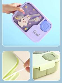 Personalized Children's Bento Lunch Box, Portable Leakproof Compartment Box, Sauce Container, Utensils, Microwave Friendly Large Capacity, Back To School - Multicolor - View 5