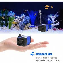 AQUANEAT Small Fountain Pump, 80 GPH Submersible Pump With 3.3 Ft Tubing, Aquarium Fish, Pet Fountain, Hydroponics, Pond Waterfall - 265 GPH - View 7