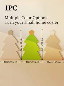 1pc Self-Adhesive Reusable Felt Christmas Tree Shape Decoration Board, Notice Board For Photos, Memos, Suitable For Holiday Decor, Room Decor, Wall Covering, Office Memo, Fits Bedroom, Study, Living Room, Office, Dorm And Various Backgrounds