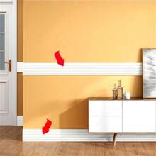 1pc 2.3mx14cm Self-Adhesive Flexible Foam Molded Decoration Foam Wall Edge Strip , Peel And Stick Baseboard Molded Decoration, 3D Decorative Wall Line Floor Wallpaper Borde