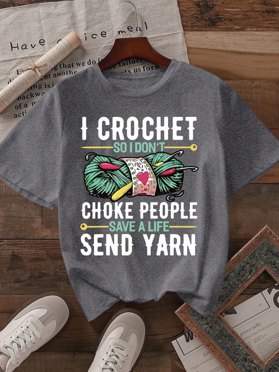 Women's Casual Short-Sleeved Round Neck Plus Size T-Shirt - Dark Grey - View 1