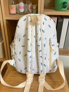 Minimalist Women Functional Backpack, Suitable For Daily Commute And Travel, School Backpack - White - View 2