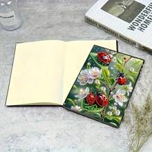 1 Set 7-Star Ladybug & Floral Diamond Painting Notebook Cover Kit, Insect Floral Theme, [Multiple Patterns Available], 5D Asymmetrical Shaped Diamond Painting Diary Notebook, Embroidery Sketchbook, Ideal For Handicraft Lovers, Soft Leather Cover, Art Sketch Notebook For Learning And Office, Suitable For Birthday And Holiday Gifts - Multicolor - View 6
