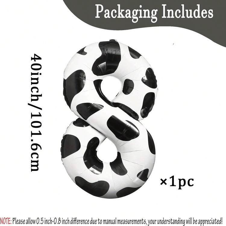 Cow Print Balloon Birthday Decorations Supplies,40 Inch Digital Balloon COW Theme Number Balloons For Birthday Party Farm Barn Decor - Cow Numbers - View 17