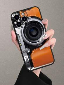 1pc Vintage Camera Pattern Creative & Personalized Phone Case, Suitable For Gifting To Boyfriend, Friends, Girlfriends, Family, Siblings, Co-Workers, Lovers, Classmates, As Birthday/Holiday Gifts, Black Matte Soft Protective Cover For IPhone13/16/15/14/13/12/11/Pro/ProMax/X/XR/XS/XSMAX/7/8/PLUS And Models