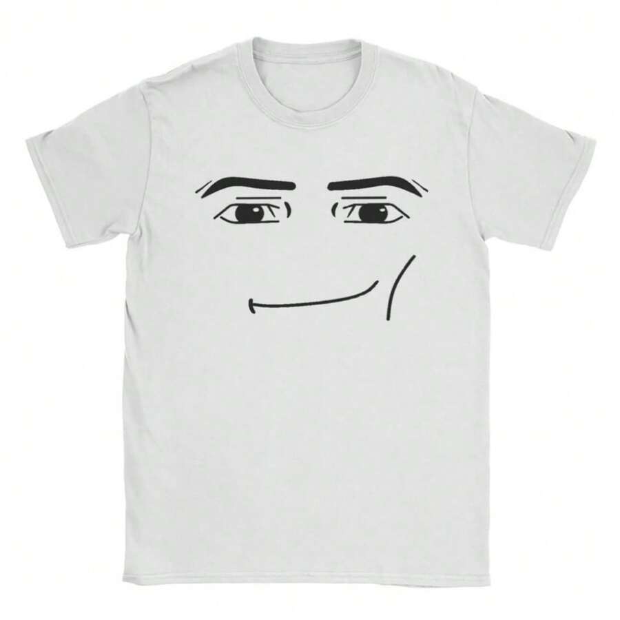 COOL SUMMER Anime Robot Robloxs Face T-Shirts Women Fun Tees Crew Neck Short Sleeve T Shirts Women Clothing Harajuku T Shirts - trắng - Xem 1
